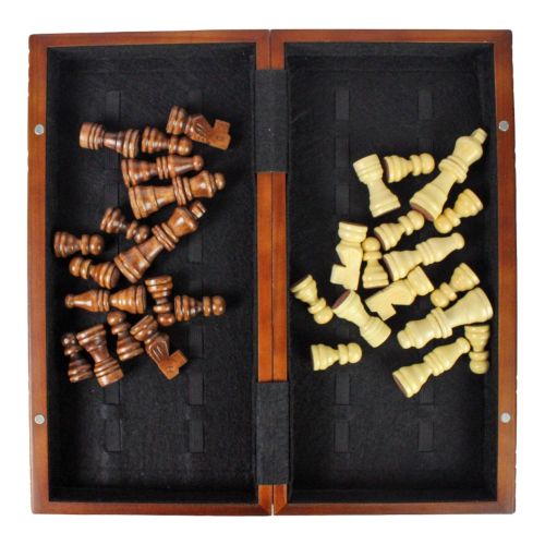 Premium Classic Wooden Chess Set with 12x12 Travel-Friendly Folding Board - Perfect for Home, Office, and Outdoor Games