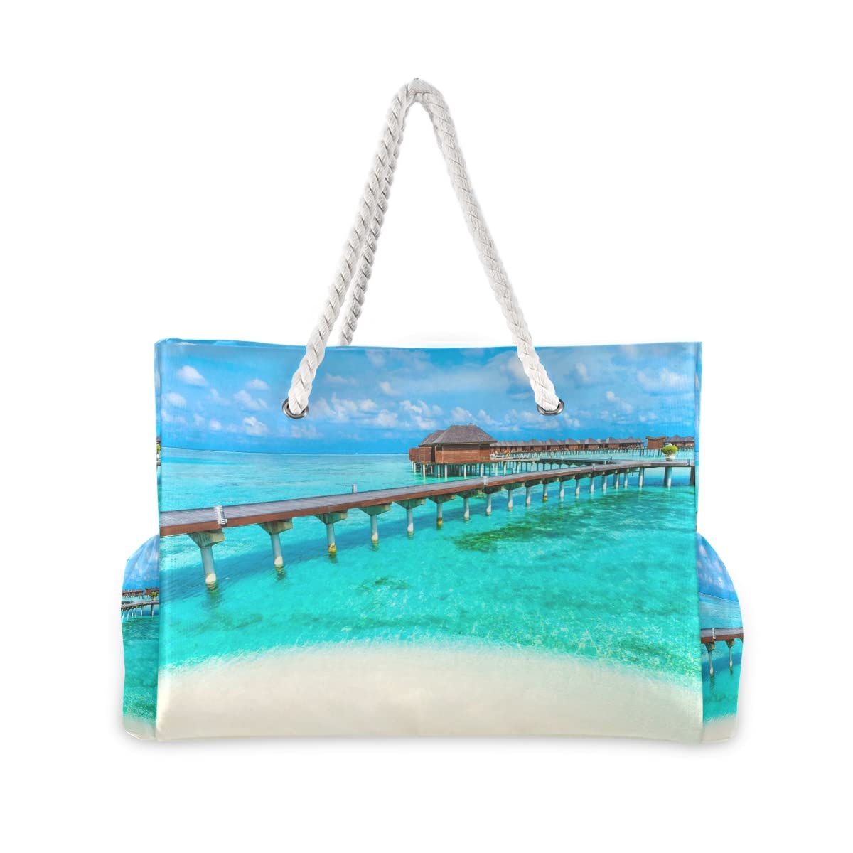 Senya Large Canvas Beach Tote Bag - Water Resistant Shoulder Bag for Women, Gym, Travel & Daily Use | Perfect for Pool, Shopping & Weekend Getaways