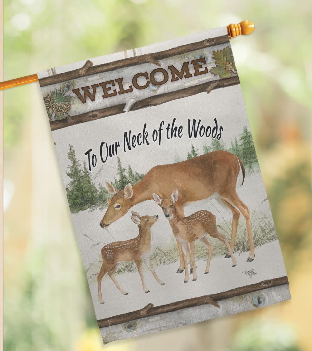 Nature Wildlife House Flag Set 28x40 w/Flagpole - Outdoor Decor