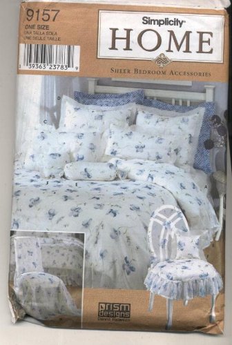 Simplicity Home Bedding Accessories & Chair Cover Sewing Pattern #9157 - DIY Home Decor for Bedroom, Living Room & Craft Projects