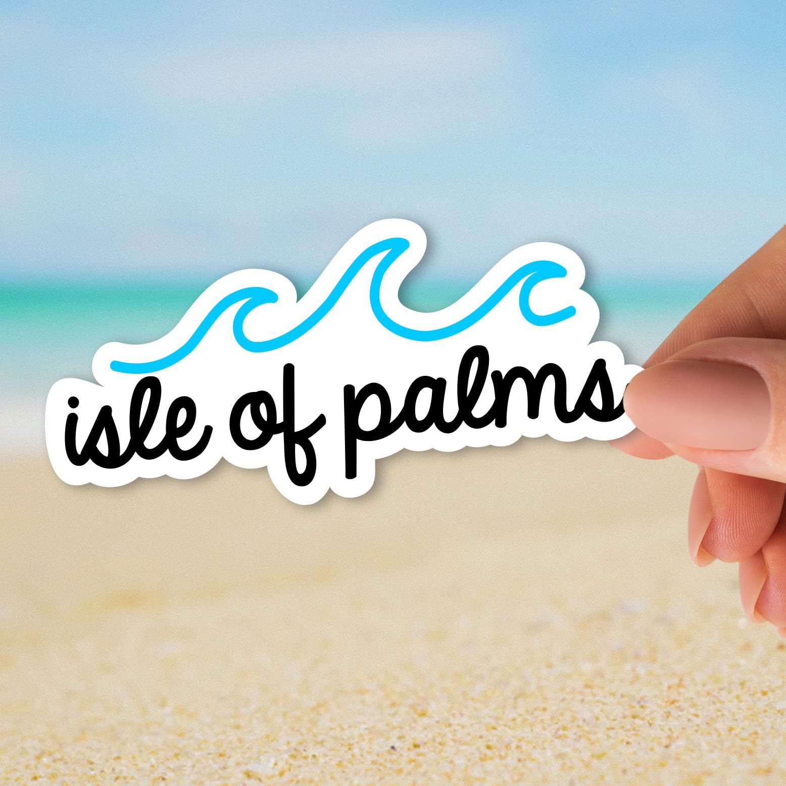 Squiddy Isle of Palms Vinyl Sticker - Waterproof Decal for Phone, Laptop, Water Bottle, Cooler (2.5 Inch Wide) - Perfect for Travel, Beach Trips & Personalizing Your Devices