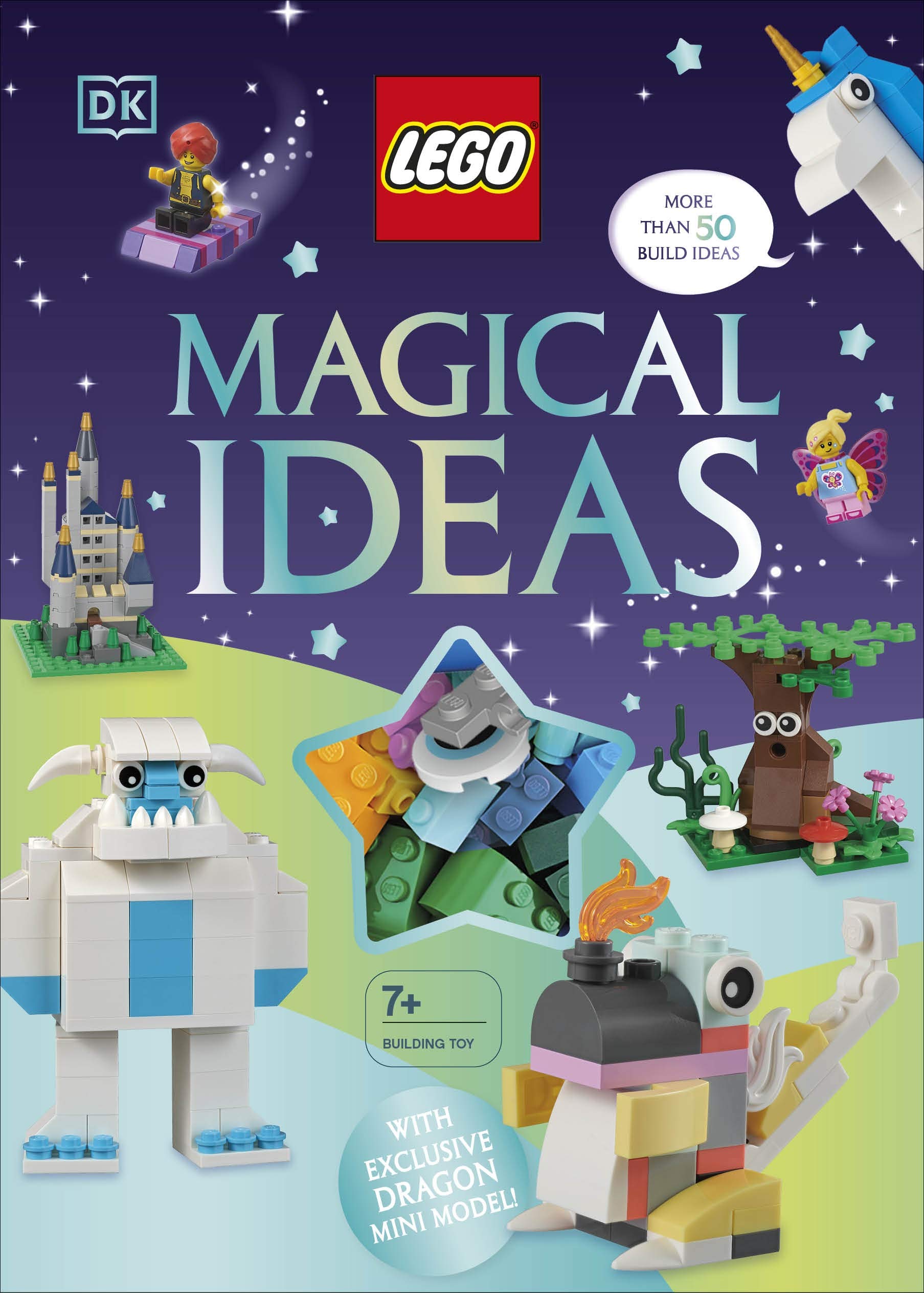 LEGO Magical Ideas Building Kit with Exclusive Neon Dragon Model - Creative STEM Toy for Kids, Perfect for Birthday Gifts & Imaginative Play