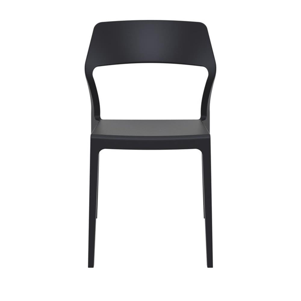 Black Compamia Snow Patio Dining Chairs (Set of 2) - Weather-Resistant Outdoor Furniture for Garden, Poolside & Backyard Relaxation