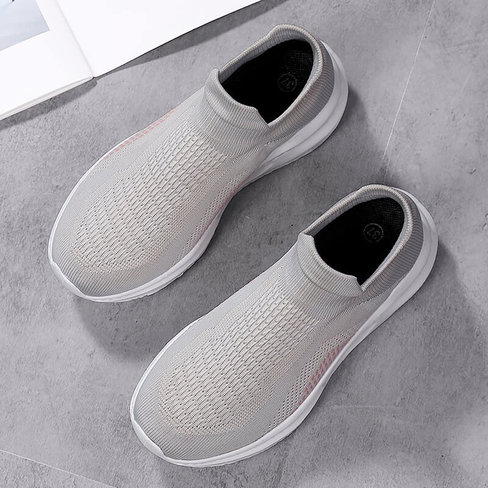 Women's Lightweight Breathable Walking Shoes - Fly Knit Running Sneakers for Women - Comfortable & Versatile Athletic Shoes for Walking, Jogging, Gym & Daily Wear