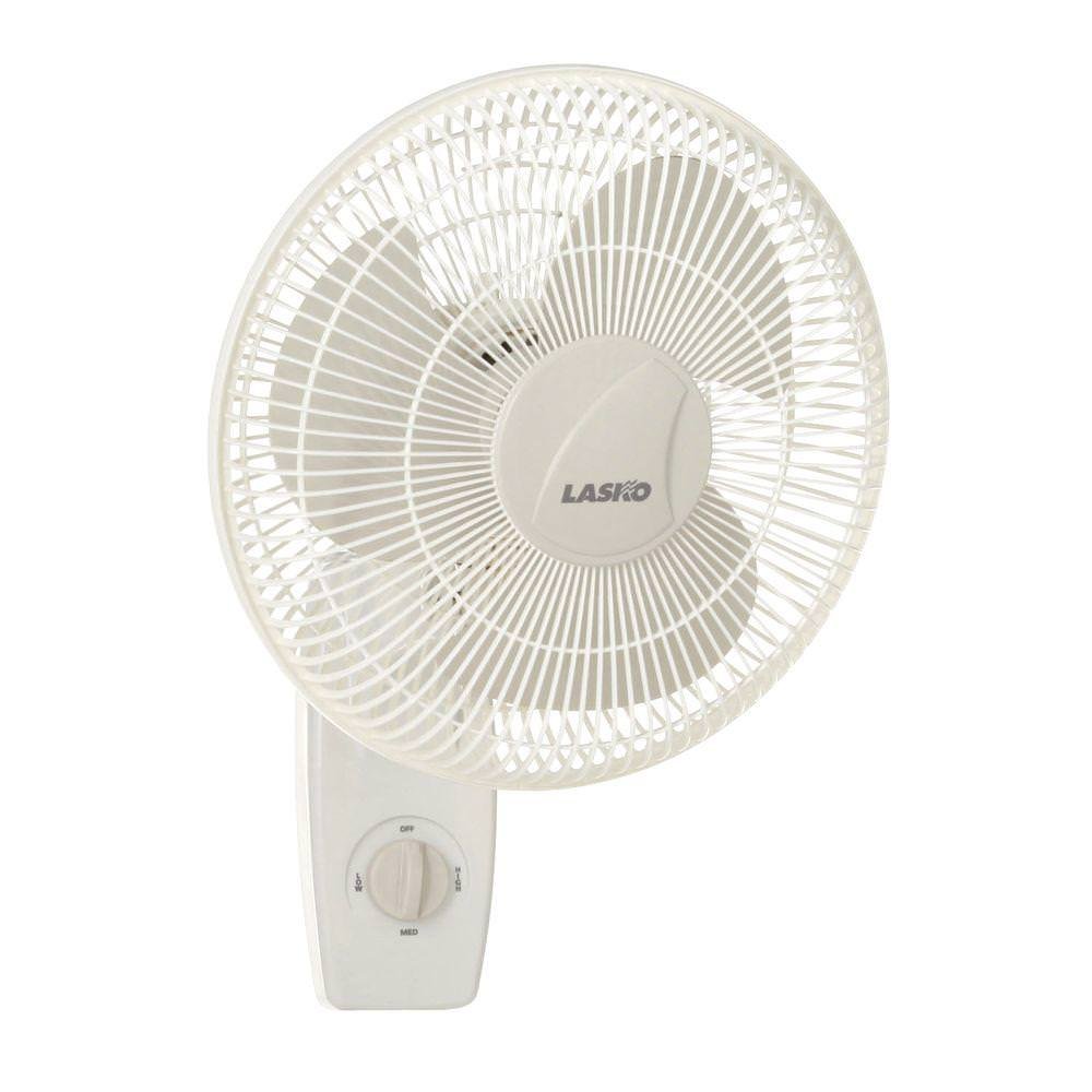 Lasko 3012 12-Inch Wall Mount Fan with Adjustable Tilt - Quiet Cooling for Bedroom, Office & Garage - White