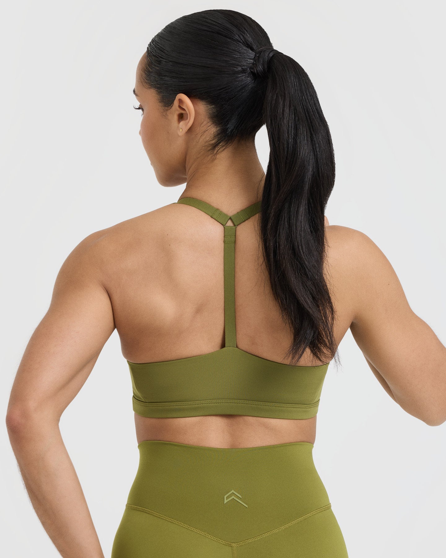 Timeless Square Neck Sports Bra for Women - Olive Green Workout Top for Yoga, Running & Gym | High Support & Comfort