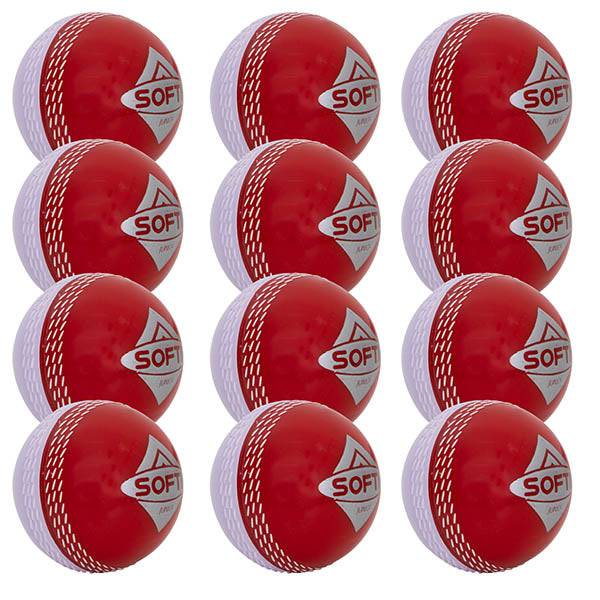 HART Softi Cricket Balls - Red & White Training Cricket Balls for Kids & Beginners | Perfect for Backyard Practice, School Sports & Cricket Training Sessions