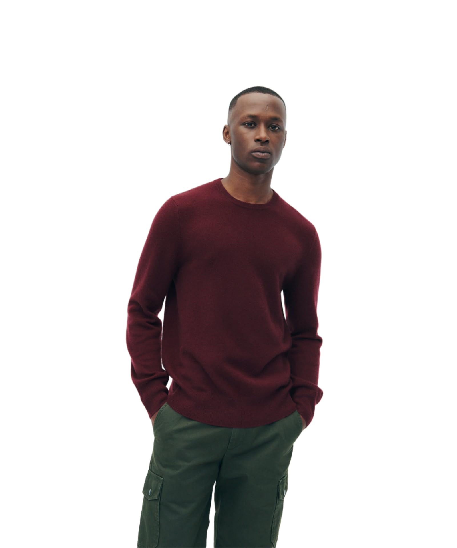 Premium Men's 100% Cashmere Crewneck Sweater - Soft & Warm Winter Knit Pullover for Casual & Business Wear