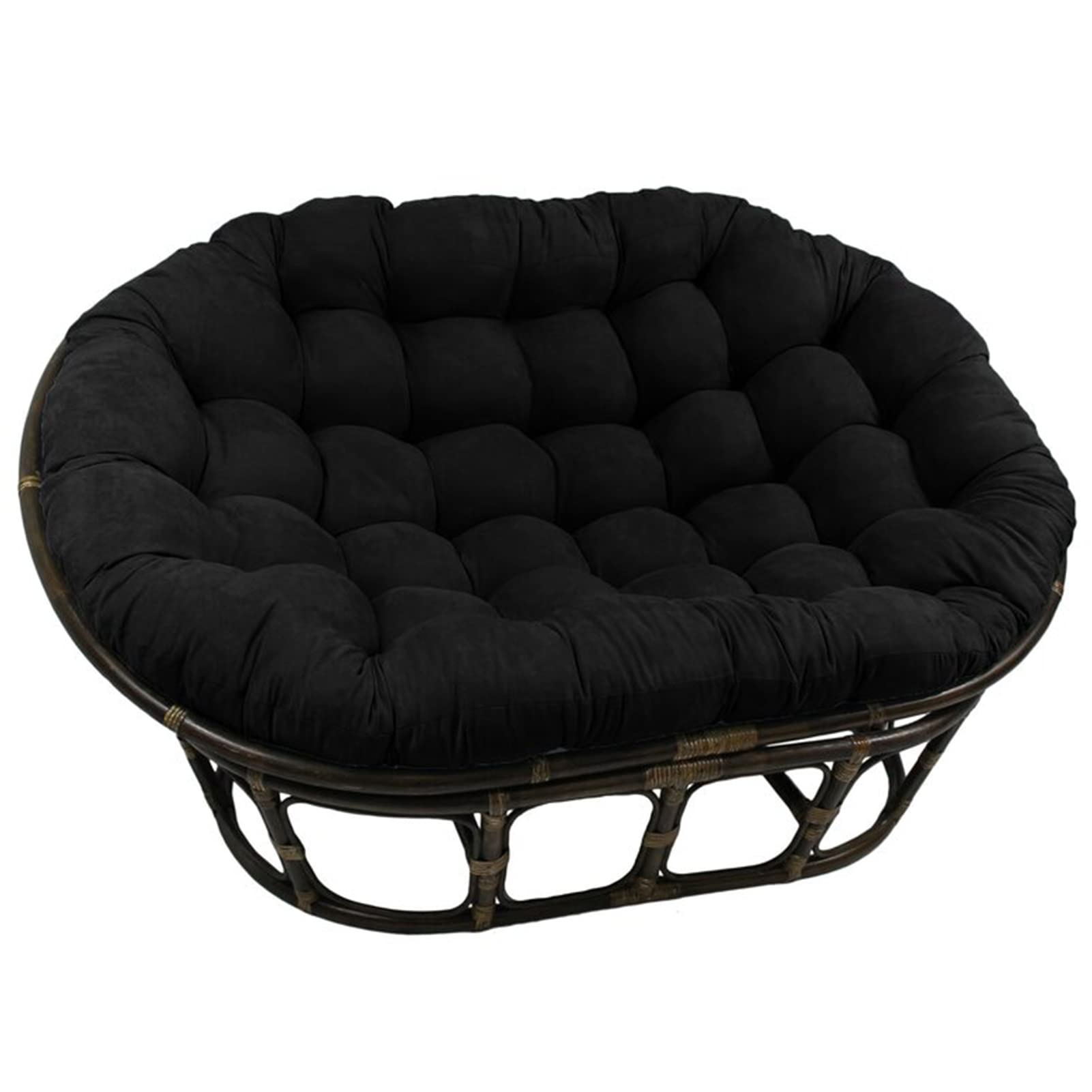 **Large Double Papasan Chair Cushion - 67 x 47 in - Waterproof Outdoor Hanging/Egg/Swing/Hammock Chair Pad - Thick, Soft & Comfortable for Garden, Patio, Balcony & Indoor Decor (Black)**