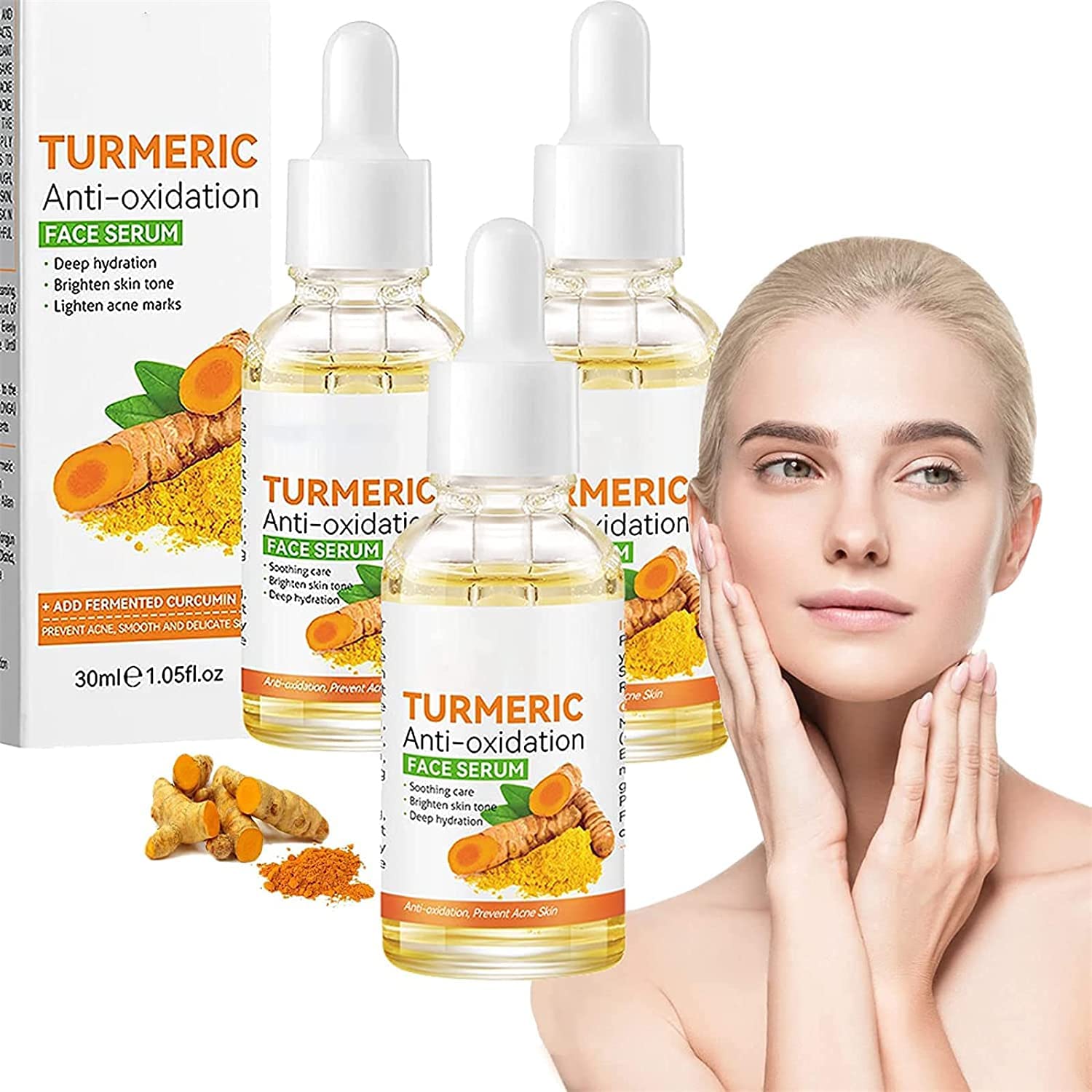 30ml Turmeric Antioxidant Serum for Dark Spots - Brightening & Anti-Aging Facial Treatment for Glowing Skin - Perfect for Night Routine & Hyperpigmentation Care
