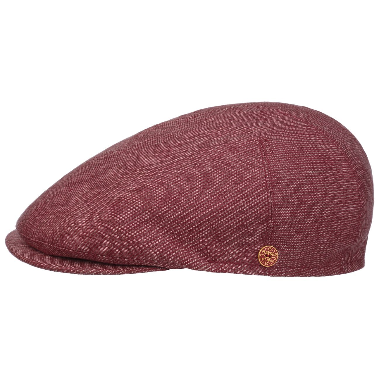 Mayser Sidney Linen Stripes Flat Cap - Classic Men's Summer Hat for Outdoor Activities, Travel & Casual Wear