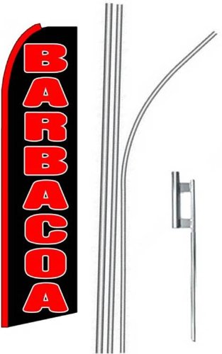 5 Pack BARBACOA 15' Swooper #4 Feather Flags Kit - Outdoor Advertising, Car Dealerships, Sports Events & Grand Openings