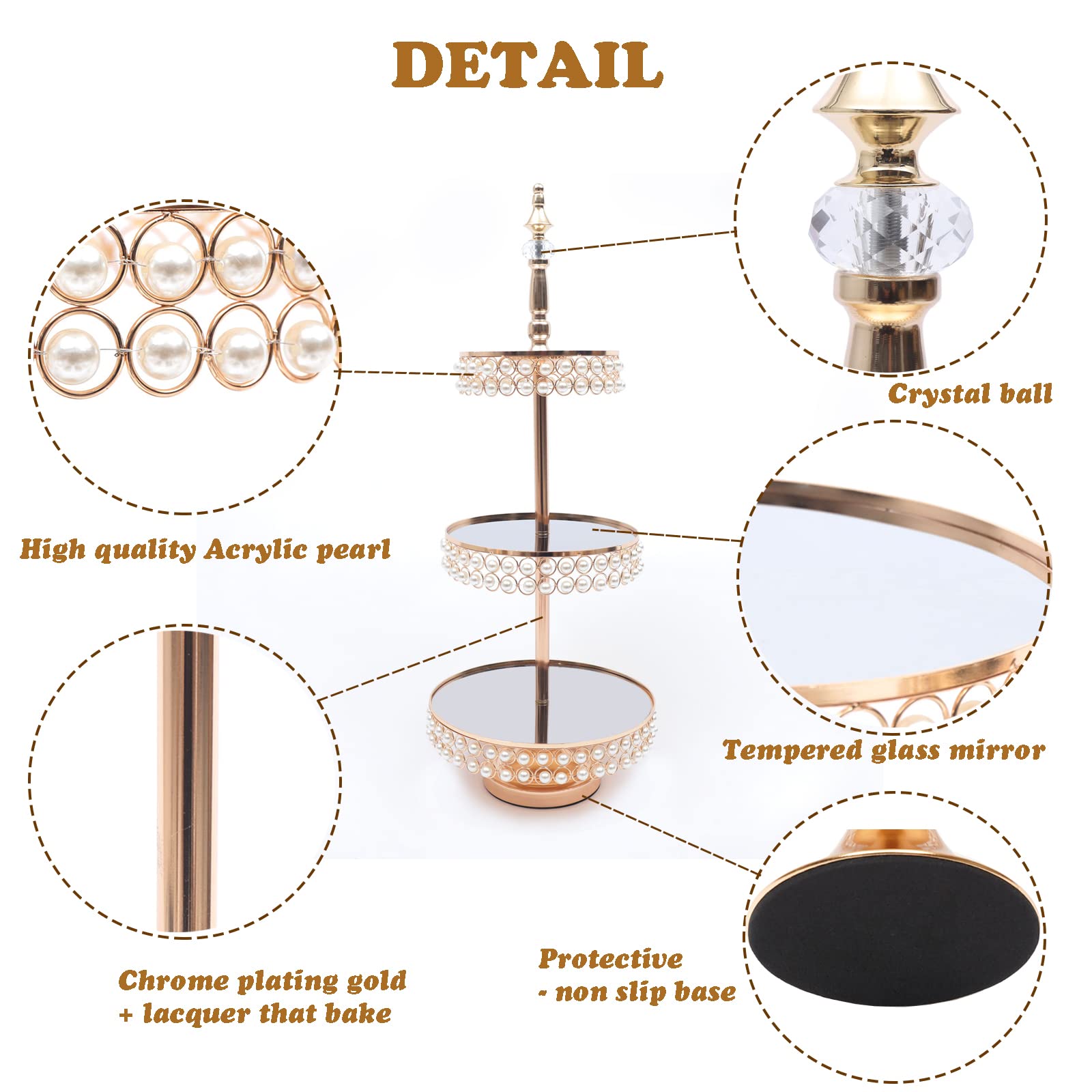 9 Pack Gold Metal Cake Stand Cupcake Holder Set - Creative Dessert Display Serving Platter for Birthday, Wedding & Party Decoration - Perfect for Buffet Tables, Dessert Bars & Special Events