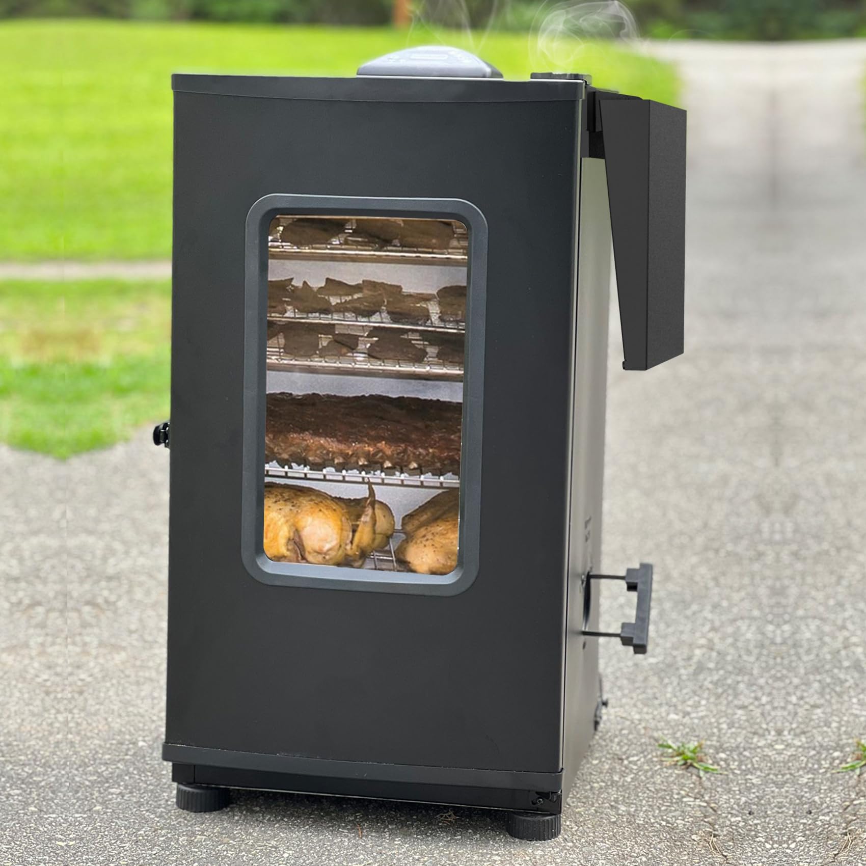 OnlyFire Electric Smoker Side Shelf for Masterbuilt 30'' & 40'' Digital Electric Smokers - Extra Cooking Space Accessory | Perfect for Grilling, Smoking & Outdoor BBQ (Black)