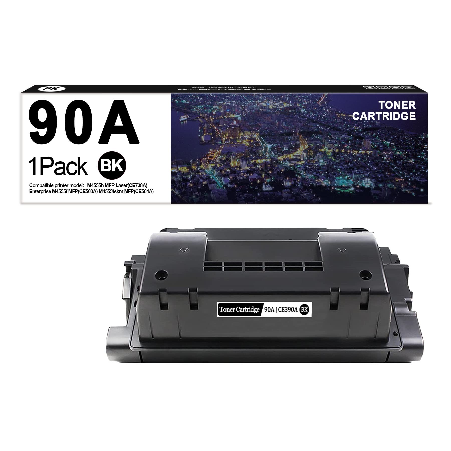 Lutyeink Compatible 90A CE390A Toner Cartridge Replacement for HP M4555h M4555f M4555fskm M4555 MFP 600 M601n M601dn Printer - High Yield Black (1-Pack) | Office & Home Printing Solution