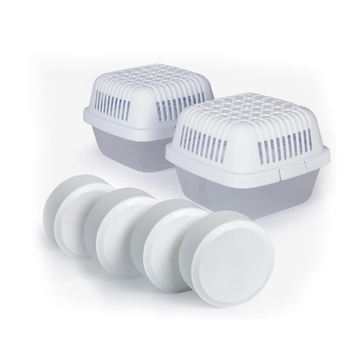 HUMYDRY® - 2 Pack Smart Dehumidifiers with 4 Moisture Absorbing Tablets (15.9 oz) - Fragrance Free - Prevents Dampness & Mold - Perfect for Closets, Basements, RVs up to 200 sq.FT