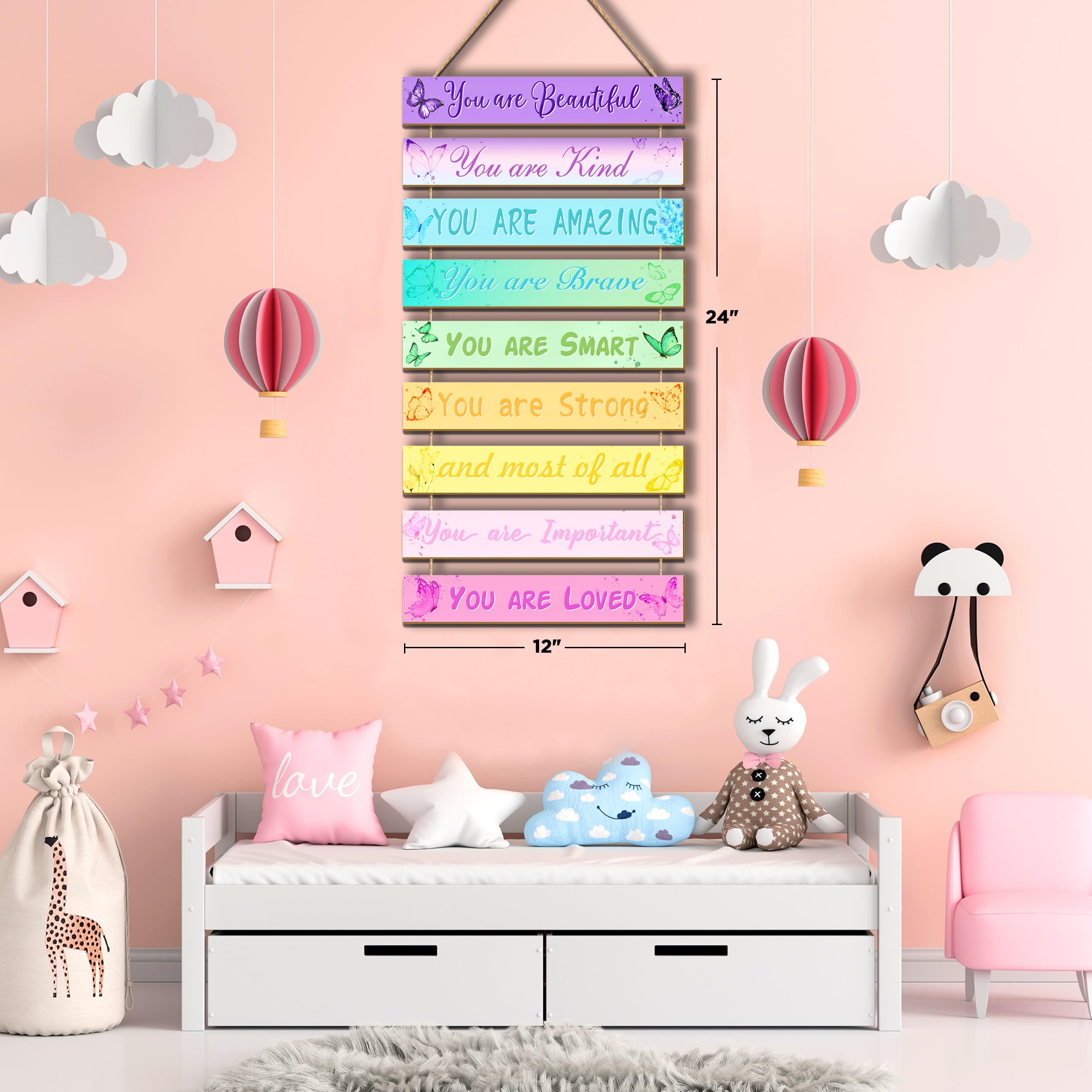 9-Piece Butterfly Room Decor Set for Teen Girls - Inspirational Wall Hanging Plaques, Princess Bedroom & Nursery Decor (Perfect for Birthday Gifts & Kids' Room Makeover)