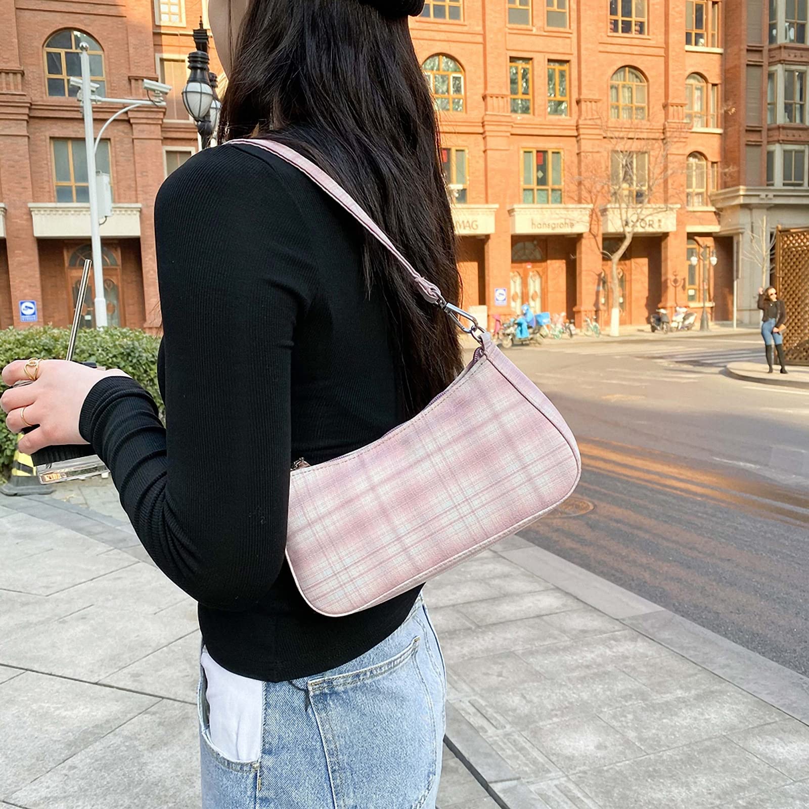 Dawery Plaid Print Crossbody Bag for Women - Stylish Cloth Shoulder Bag, Casual Handbag, Daily Clutch Purse | Perfect for Shopping, Travel & Everyday Use