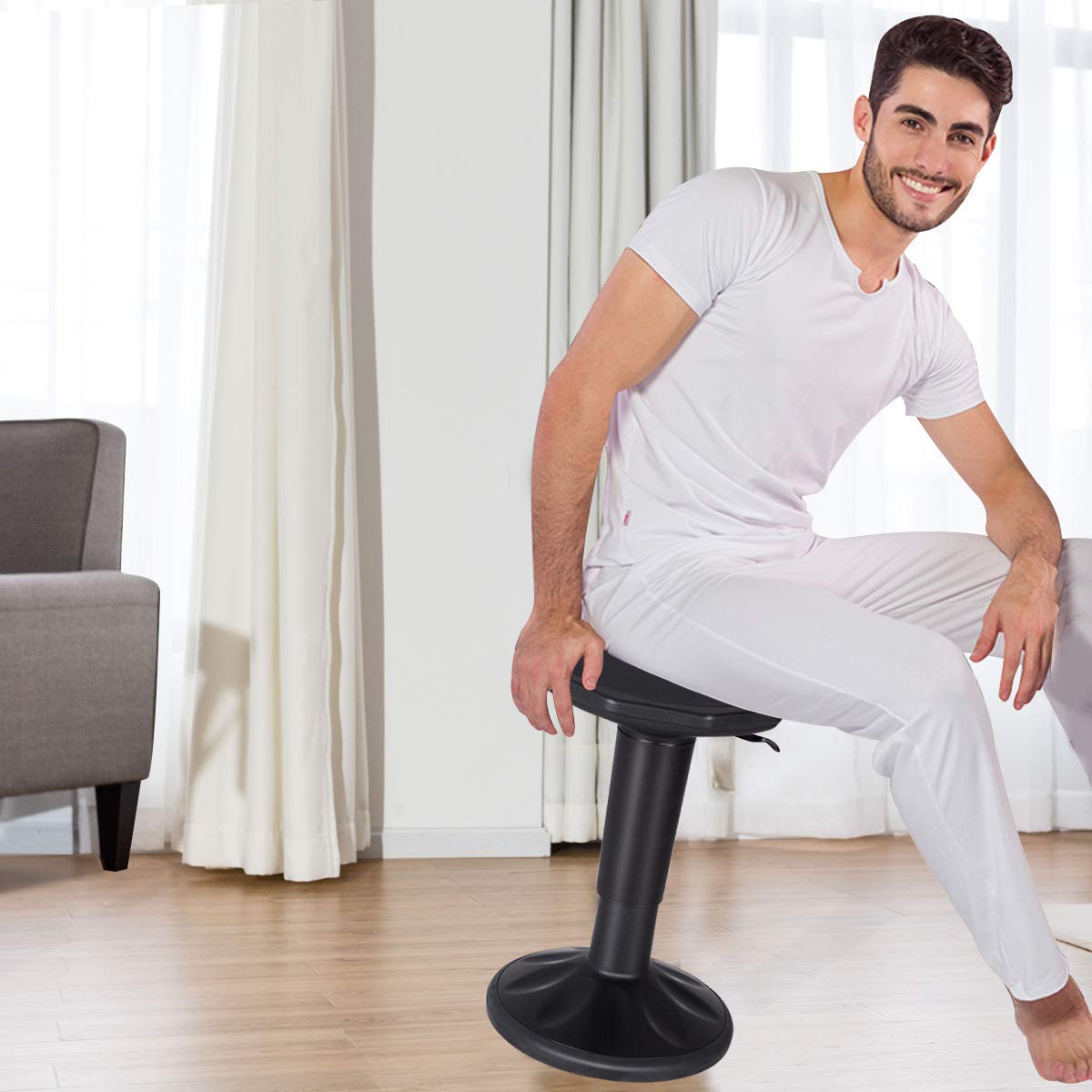 Casart Adjustable-Height Wobble Stool - Active Learning & Office Chair for Standing Desks, Improves Posture & Focus - Perfect for Home Office, Classroom & ADHD Sensory Needs