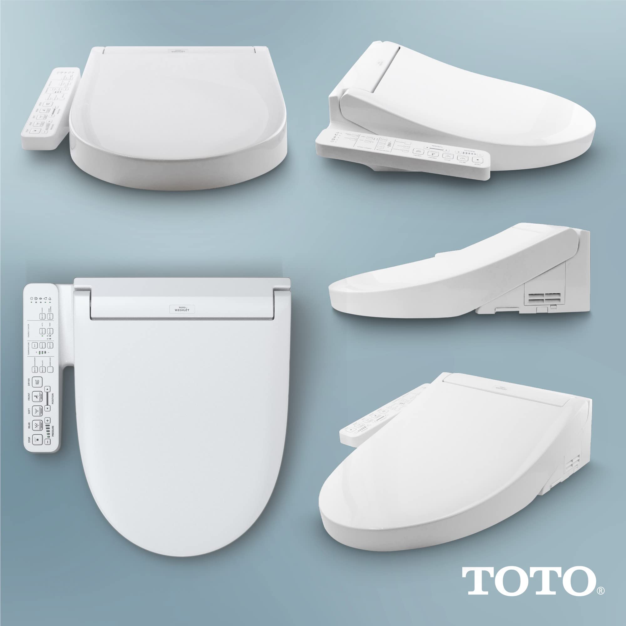 TOTO SW3073#01 WASHLET C2 Round Electronic Bidet Toilet Seat - Cotton White | Heated Seat, Warm Water Wash | Perfect for Modern Bathrooms & Smart Home Upgrades