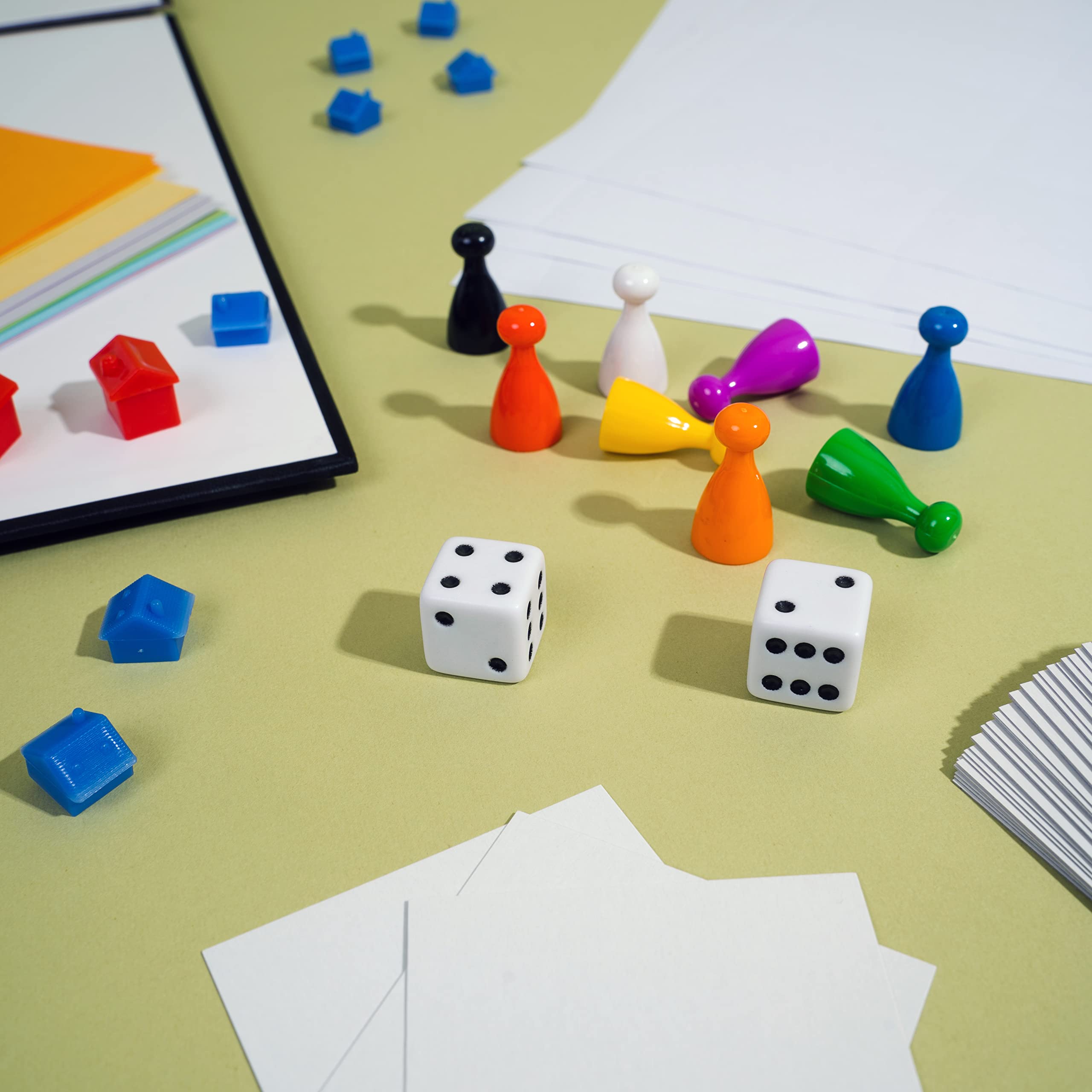 Customizable Blank Opoly Board Game Set - DIY Board Game Kit with Blank Cards, Property Cards & Accessories - Perfect for Family Game Nights, Creative Projects & Educational Activities