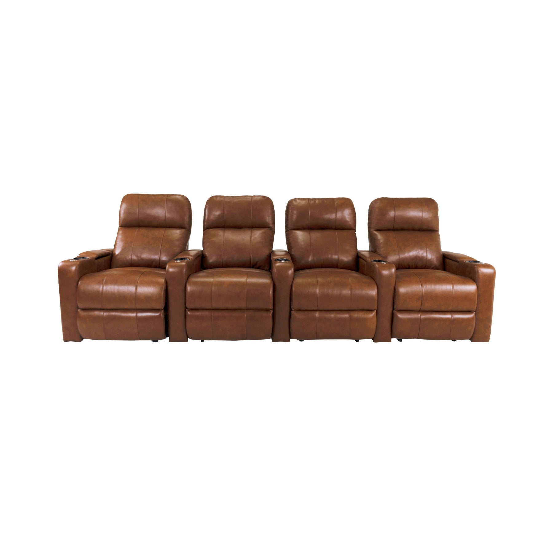 RowOne 4-Piece Recliner Set - Ultra Soft Fabric Sectional Sofa with Cup Holders and USB Ports | Perfect for Living Room, Home Theater, and Family Gatherings