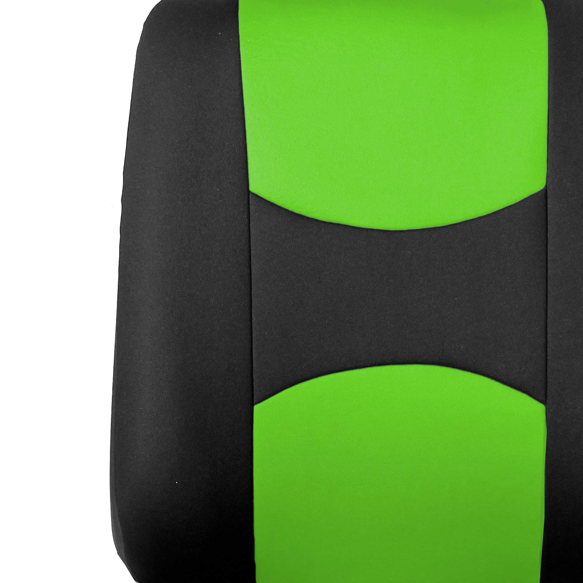 Universal Car Seat Covers Full Set - Green Flat Cloth Bench Protector for Vans, Trucks & SUVs - Durable Interior Accessories