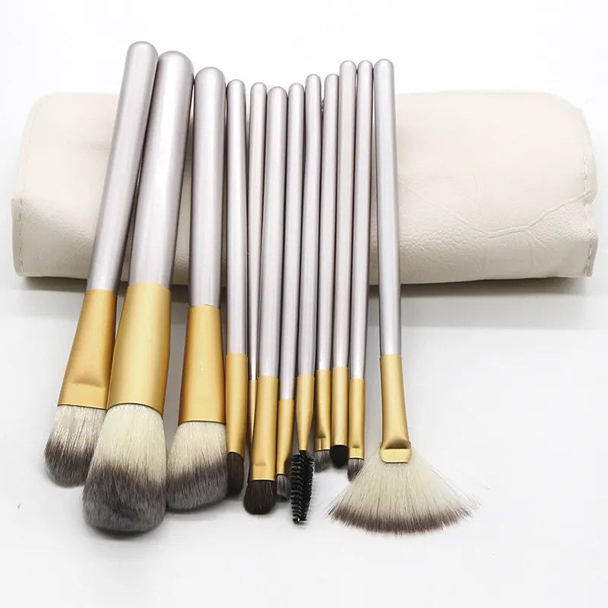 IGIA 12-Piece Professional Makeup Brush Set - Multi-Function Cosmetic Brushes with Travel Pouch | Perfect for Foundation, Blending, Contouring & Eye Makeup | Ideal for Home Use & Professional Makeup Artists