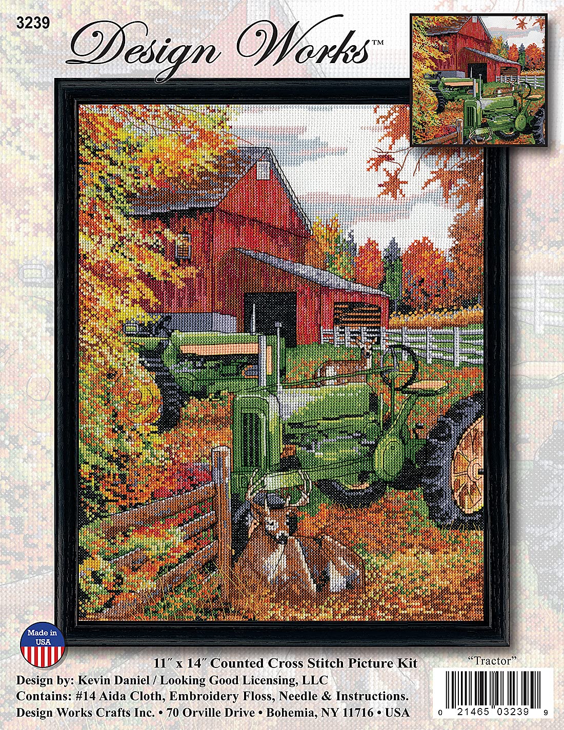Design Works Crafts Tractor Counted Cross Stitch Kit - DIY Embroidery Kit for Adults & Beginners - Perfect for Home Decor, Gifts & Relaxation