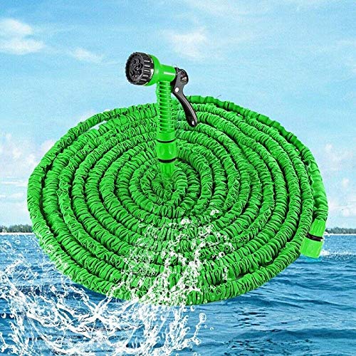 MACHSWON Expandable Garden Hose 50ft - Lightweight, Durable & Flexible with 8 Function Spray Gun - Perfect for Car Washing, Pet Bathing, Lawn Watering & Gardening (Green) | Ideal for Home, Yard & Outdoor Use