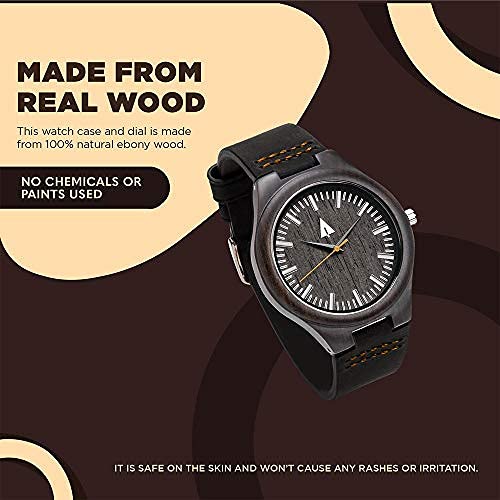 Men's Wooden Watches - Japanese Quartz Movement, Leather Strap - Stylish & Durable for Outdoor & Office