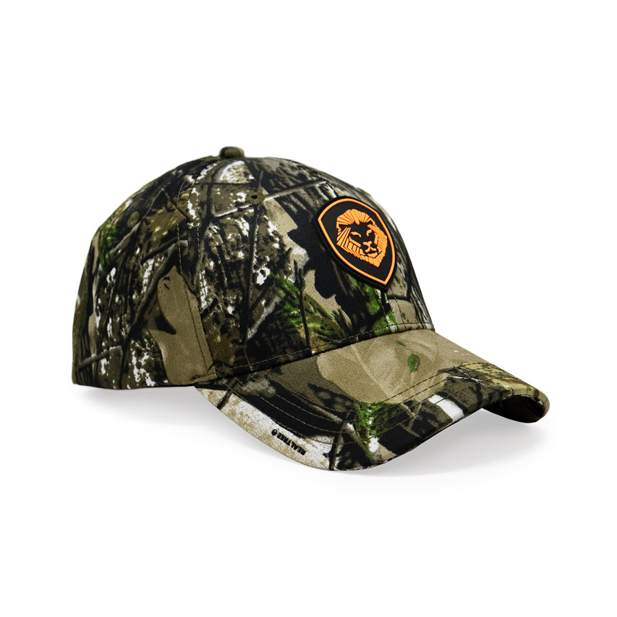Lion Shield Back Woods Print Snapback Hat - Stylish Adjustable Baseball Cap for Outdoor Adventures, Hiking, and Casual Wear