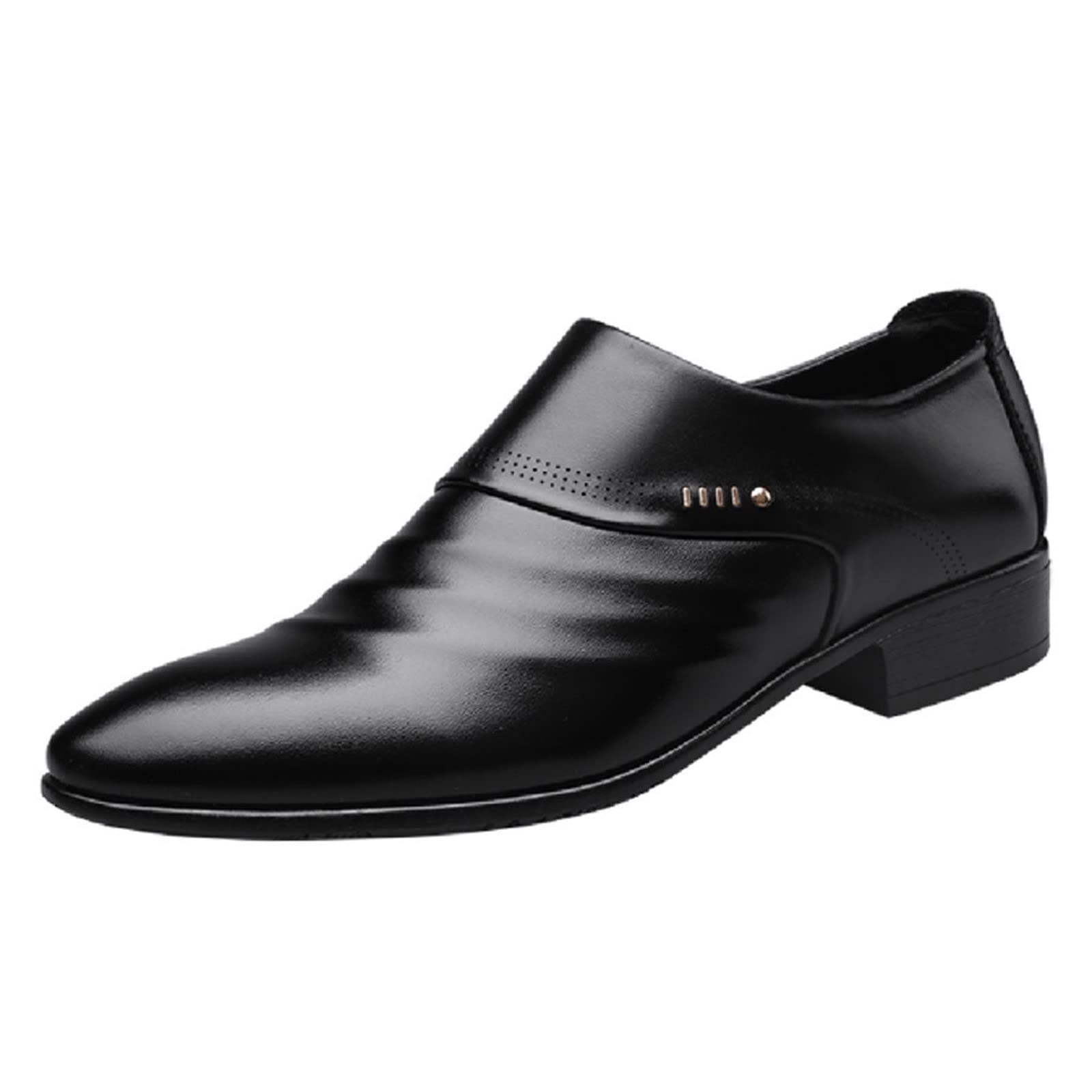 YSJZBS Men's Breathable Leather Slip-On Sneakers - Comfortable Business Casual Shoes for Office & Travel | Solid Color Leather Loafers for Men