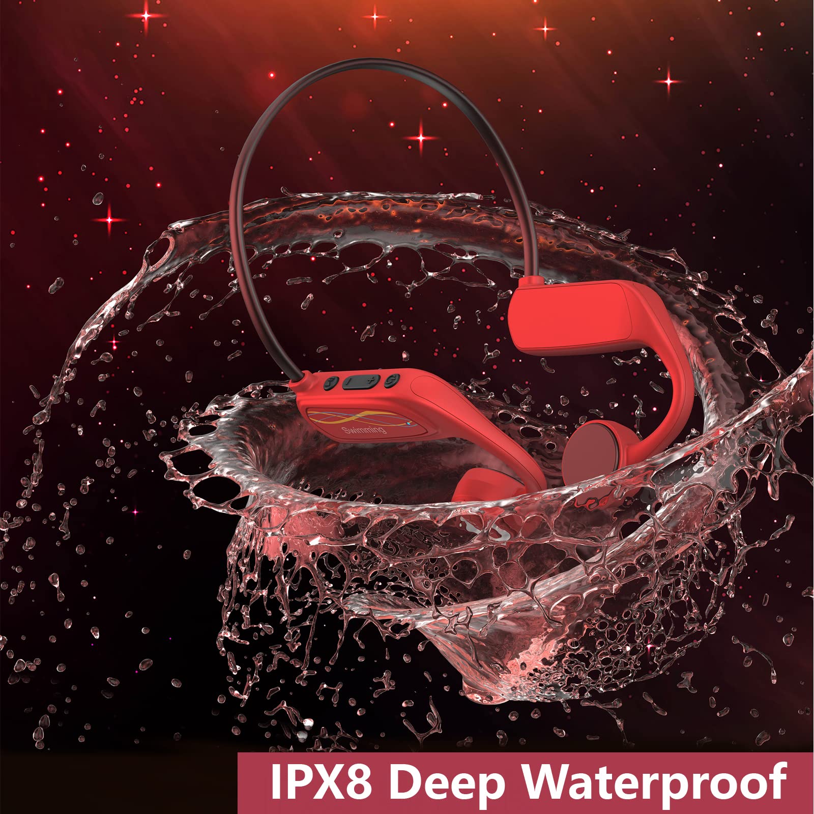 Wireless Bone Conduction Headphones with 16GB MP3 Player, IPX8 Waterproof Bluetooth Sport Headset - HD Stereo Sound, Open Ear Design for Swimming, Running, Cycling & Gym Workouts (Blue) - Perfect for Outdoor Activities & Water Sports