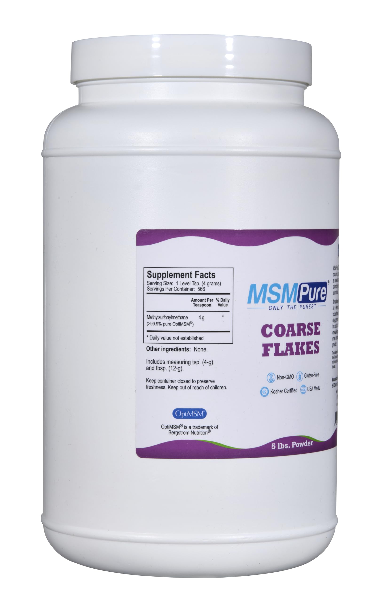 KALA HEALTH MSMPure Coarse MSM Powder Flakes - Organic Sulfur Crystals for Joint Support, Skin Health & Hair Growth - 5 lb USA-Made Supplement | Muscle Recovery, Arthritis Relief & Beauty Enhancement