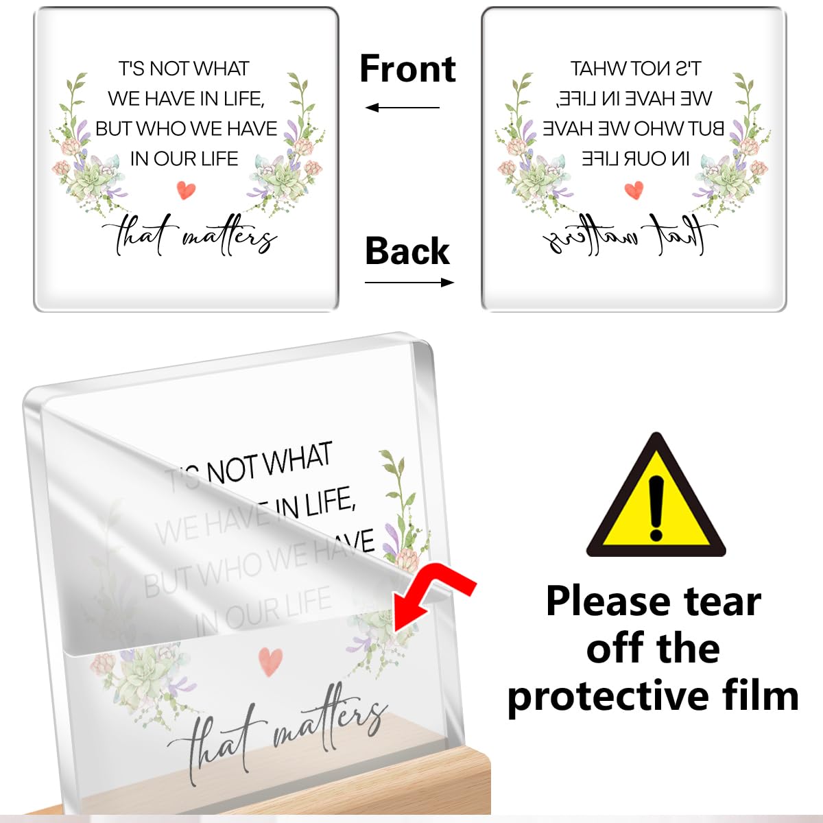 Inspirational Acrylic Desk Sign - Little Reminders Positive Message Plaque for Office & Home Decor | Motivational Gift for Women, Friends & Coworkers | Perfect for Workstations, Study Areas & Gift Giving