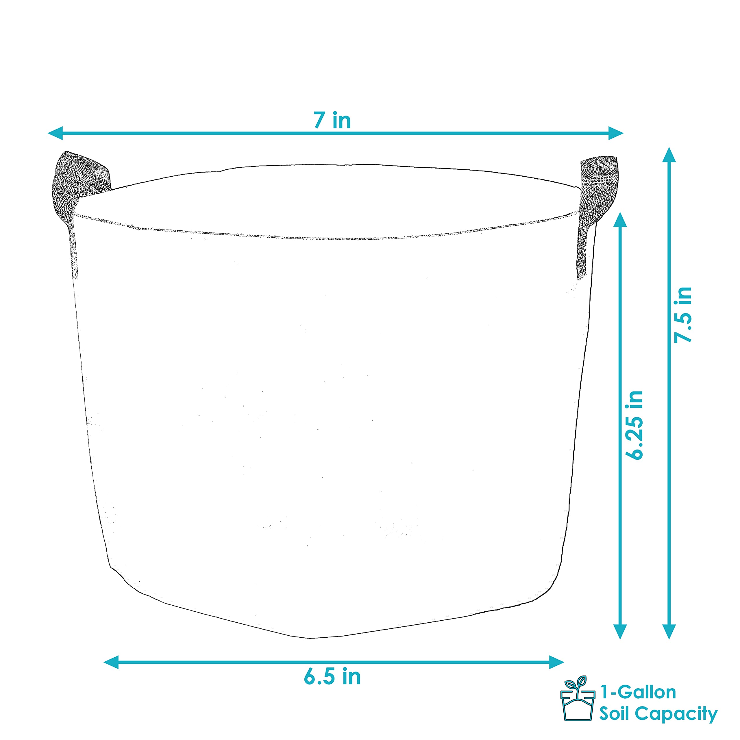 5-Pack 1-Gallon Garden Grow Bags for Vegetables & Plants - Heavy Duty 300 GSM Non-Woven Polypropylene Fabric with Handles - Perfect for Indoor/Outdoor Gardening, Balcony Planting & Urban Farming