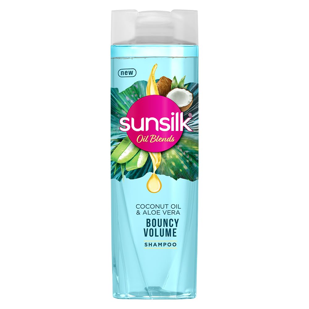 Sunsilk Coconut Water & Aloe Vera Volumizing Shampoo for Fine Hair - 6.6 fl oz (195 ml) - Adds Body & Shine - Perfect for Daily Use & Volume Boost
