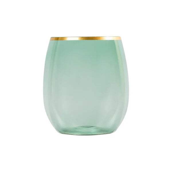 Premium Green & Gold Disposable Plastic Party Tableware Set - Elegant Hammered Design for Weddings, Birthdays & Special Events