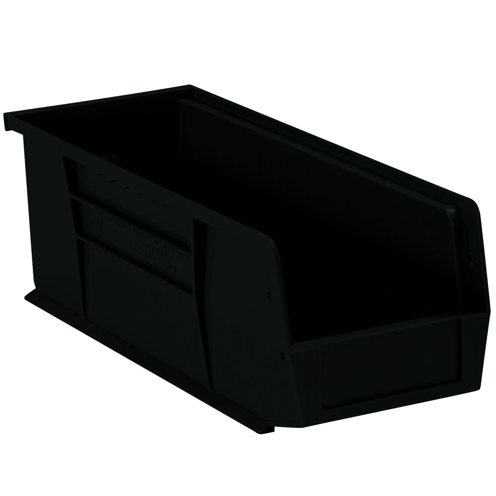 Aviditi 12-Pack Black Plastic Stackable & Hanging Storage Bins - 14.75