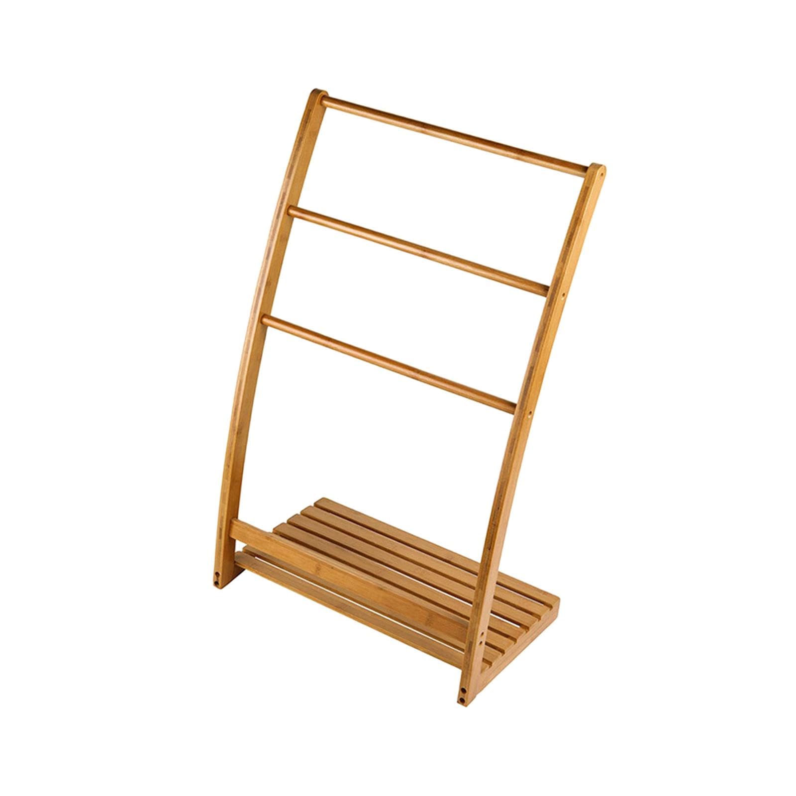 CALANDIS® Freestanding Towel Holder with 3 Rails - Sturdy Bathroom Organizer for Washcloths & Small Towels | Space-Saving Storage Solution for Bathroom, Kitchen, or Laundry Room