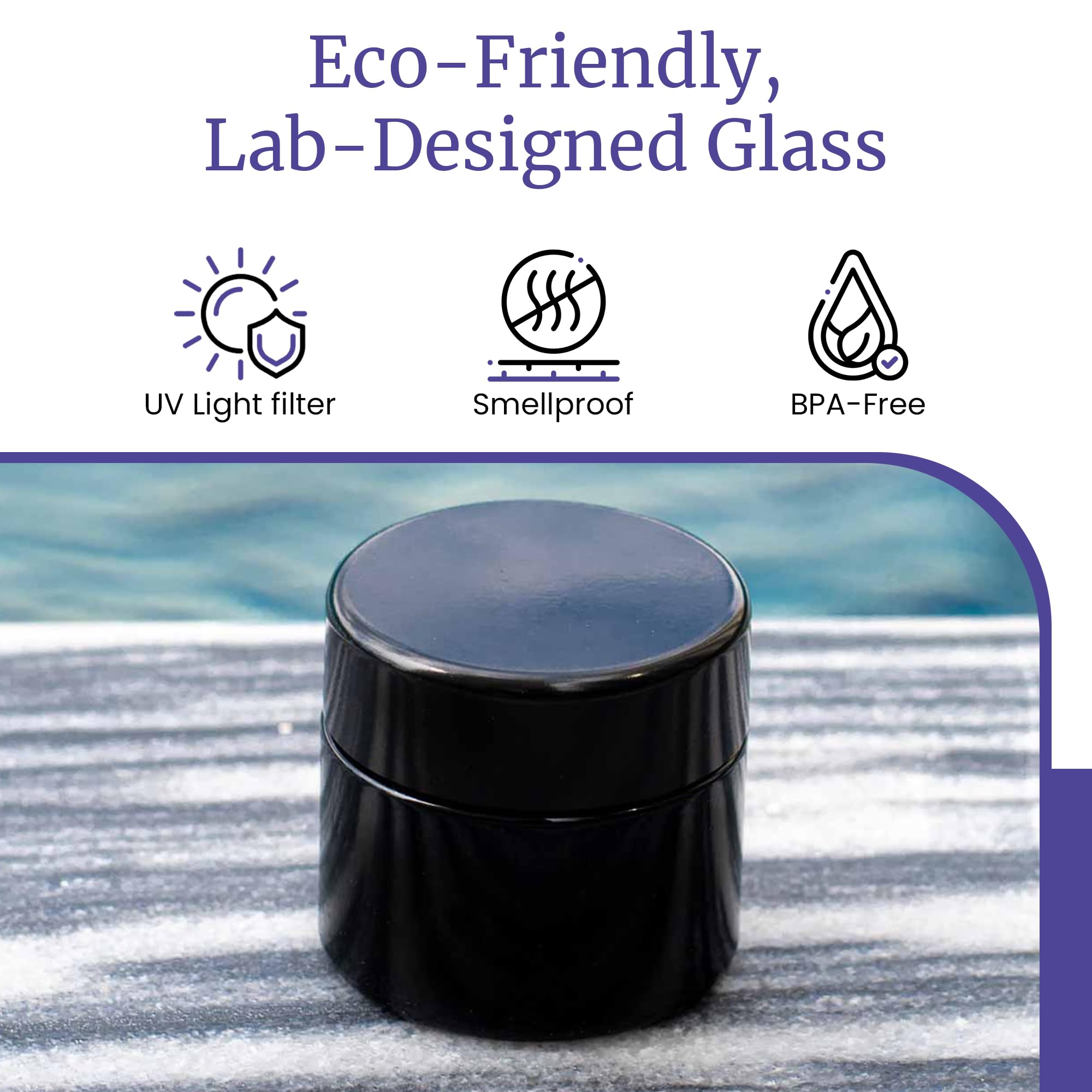 **Black UV-Protected 50ml (1.7 fl oz) Infinity Jars - Refillable Glass Cosmetic Containers for DIY Beauty, Creams & Ointments | Travel-Friendly, Leak-Proof & Sample Pack of 10 | Perfect for Skincare, Essential Oils & Mini Beauty Products**
