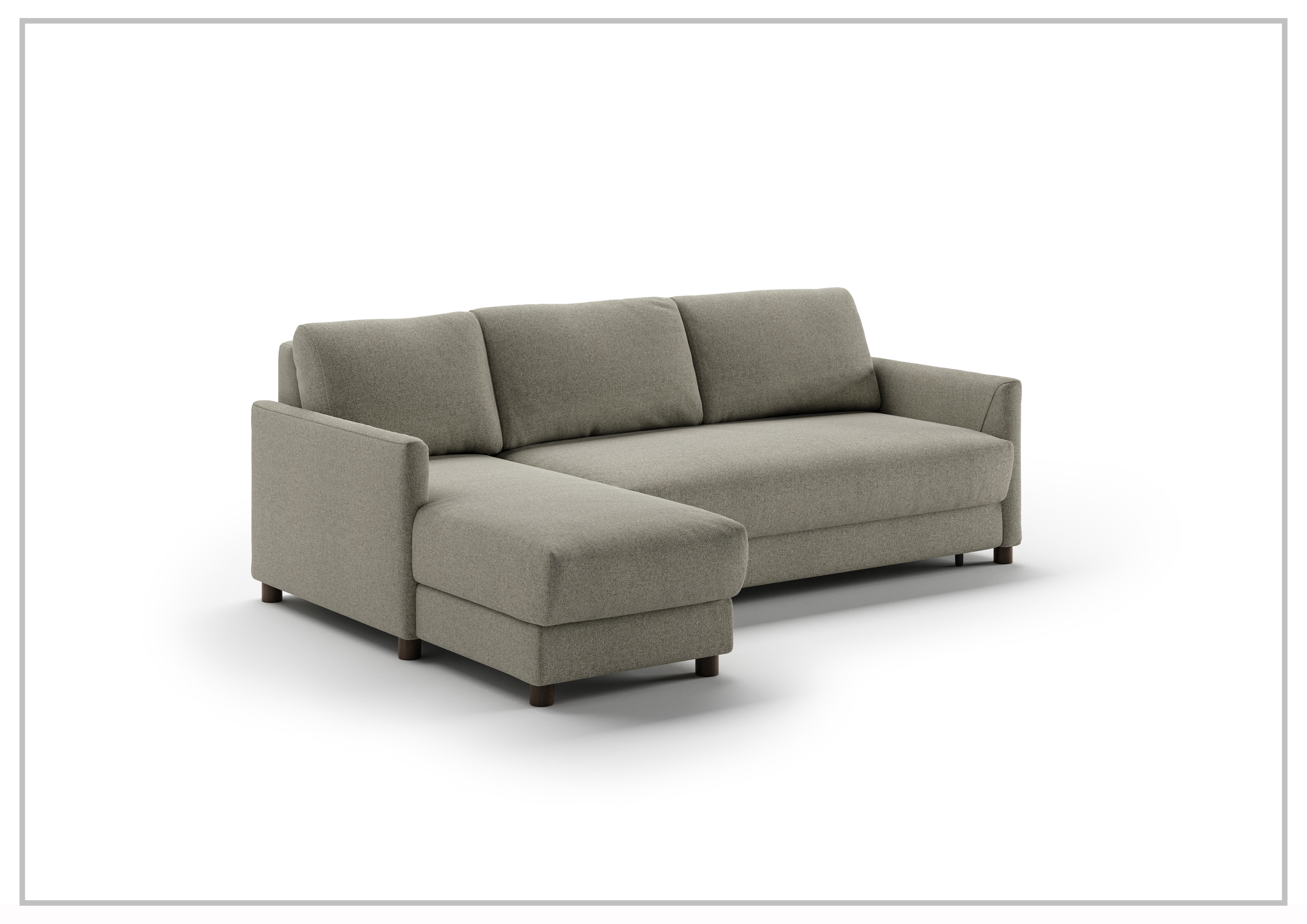 Luonto Pint 3-Seater L-Shaped Fabric Sectional Sleeper Sofa Bed with Storage | Modern Convertible Couch for Small Spaces | Perfect for Living Room, Apartment & Guest Room (Gray)