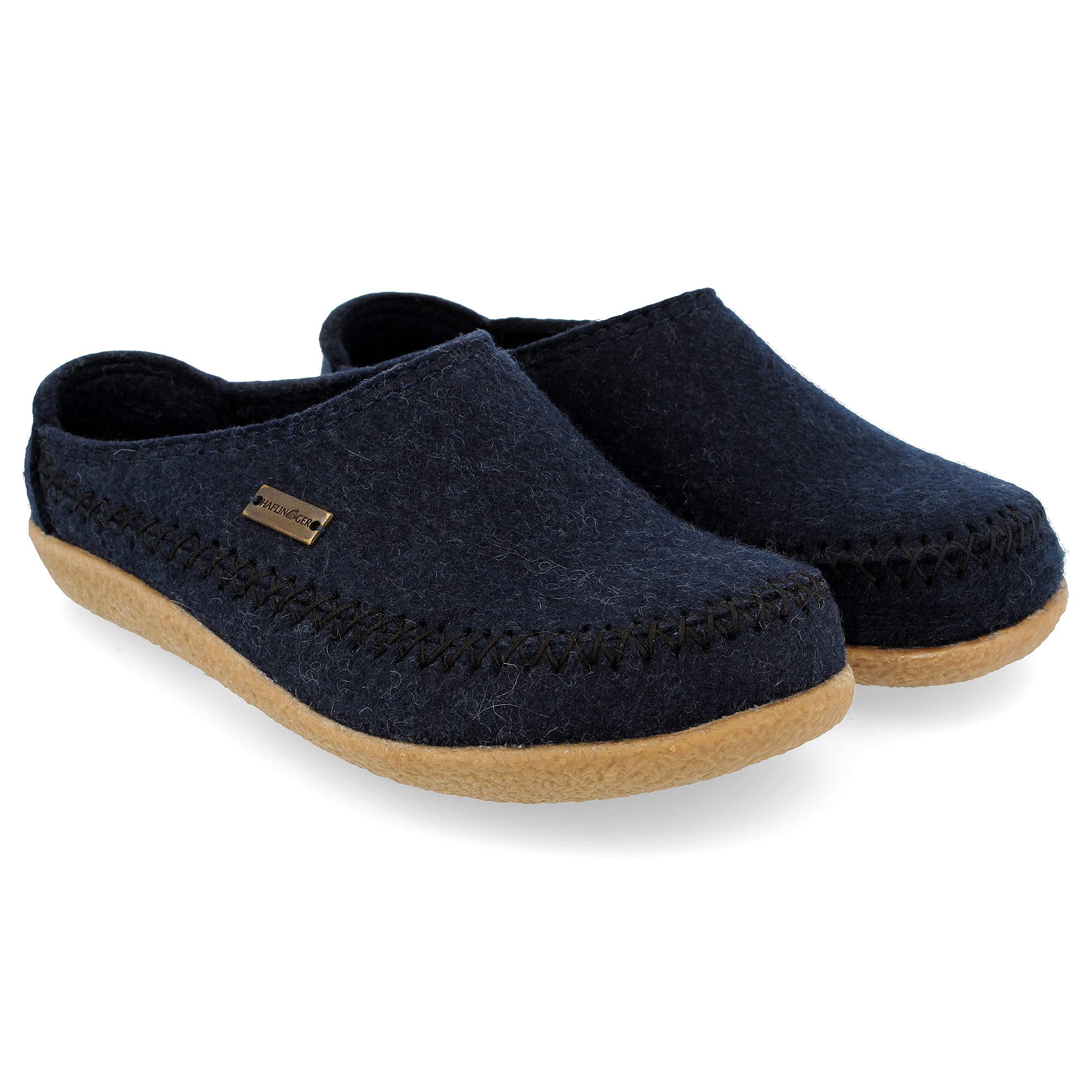 HAFLINGER 718001 Wool Felt Slippers for Men & Women - Blizzard Credo Captain, Size 43 - Warm & Comfortable House Shoes for Indoor & Outdoor Use