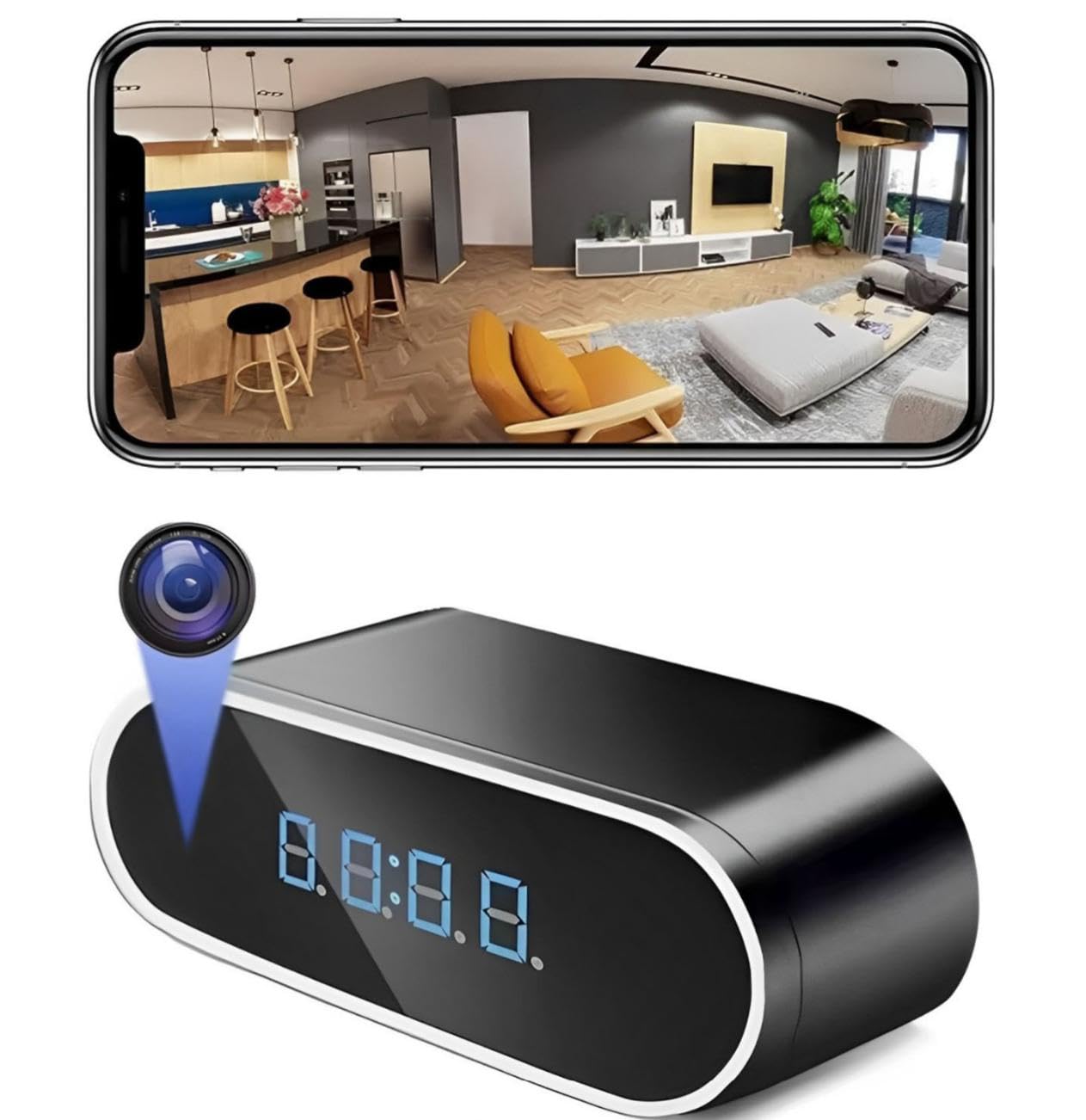 AKBUON Mini Hidden Camera Alarm Clock - 1080P WiFi Spy Camera with Night Vision & Motion Detection for Home, Office, Baby Monitor & Security Surveillance