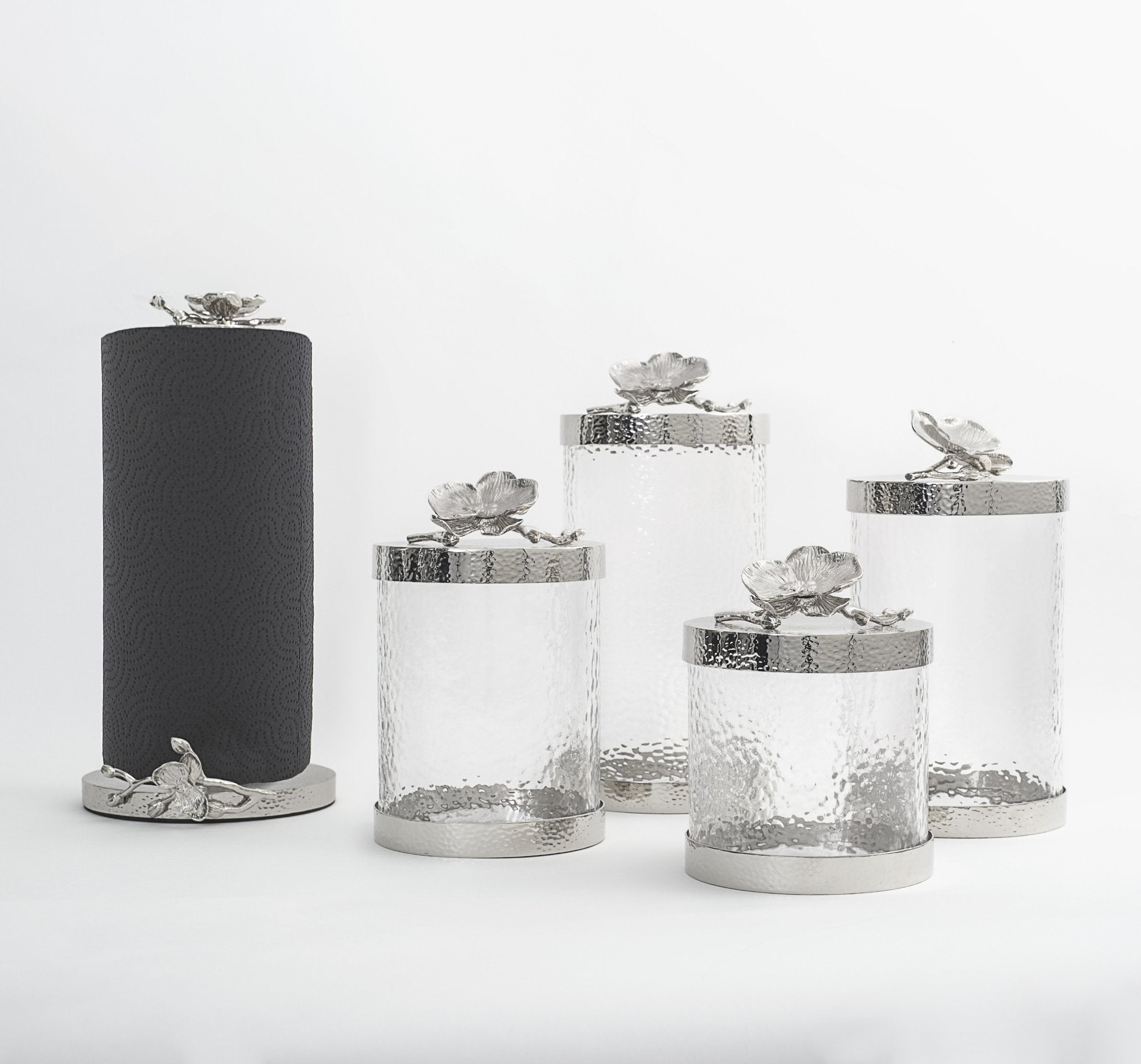 White Orchid Paper Towel Holder - Elegant Bathroom & Kitchen Organizer for Stylish Home Decor | Perfect for Countertop, Vanity & Office Desk Organization