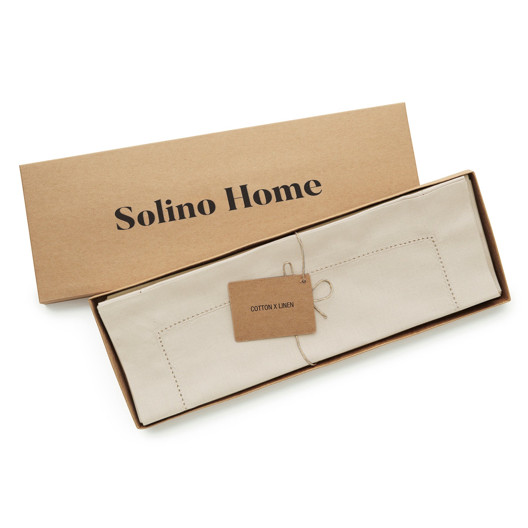 Premium Cotton Linen Hemstitch Placemats Set of 4 - Elegant Table Decor for Dining Room, Kitchen, and Party Settings