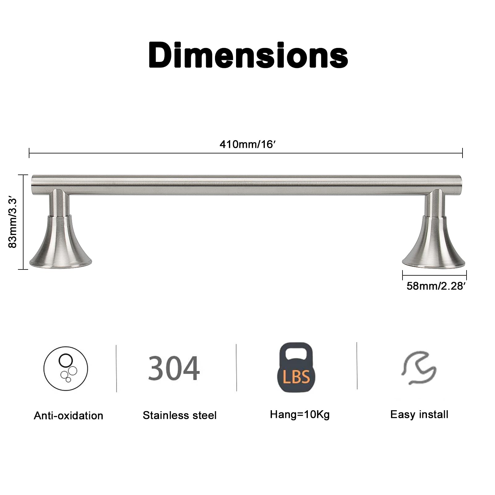 NearMoon Stainless Steel Towel Rack - 16