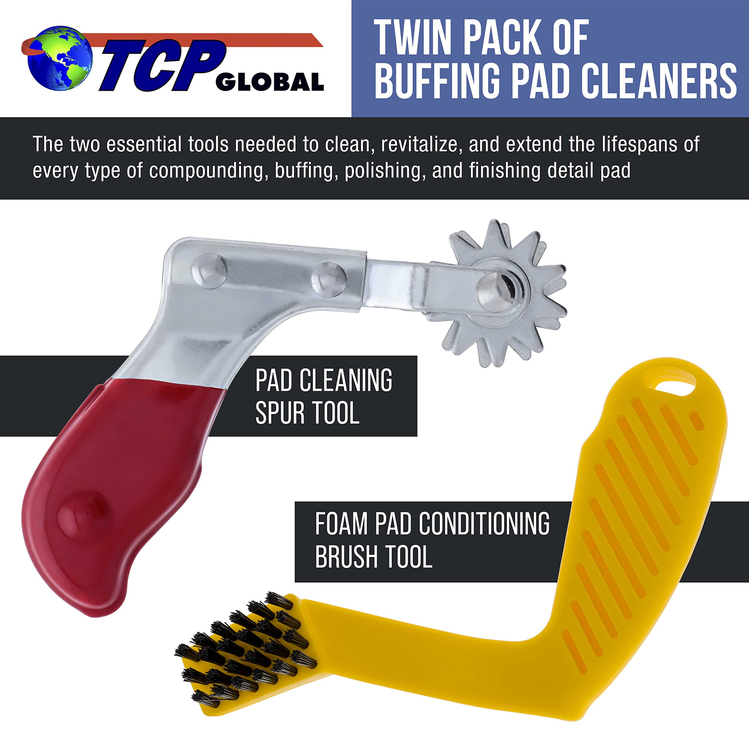 TCP Global Polishing Pad Cleaner - Revitalize Foam & Wool Pads for Auto Detailing