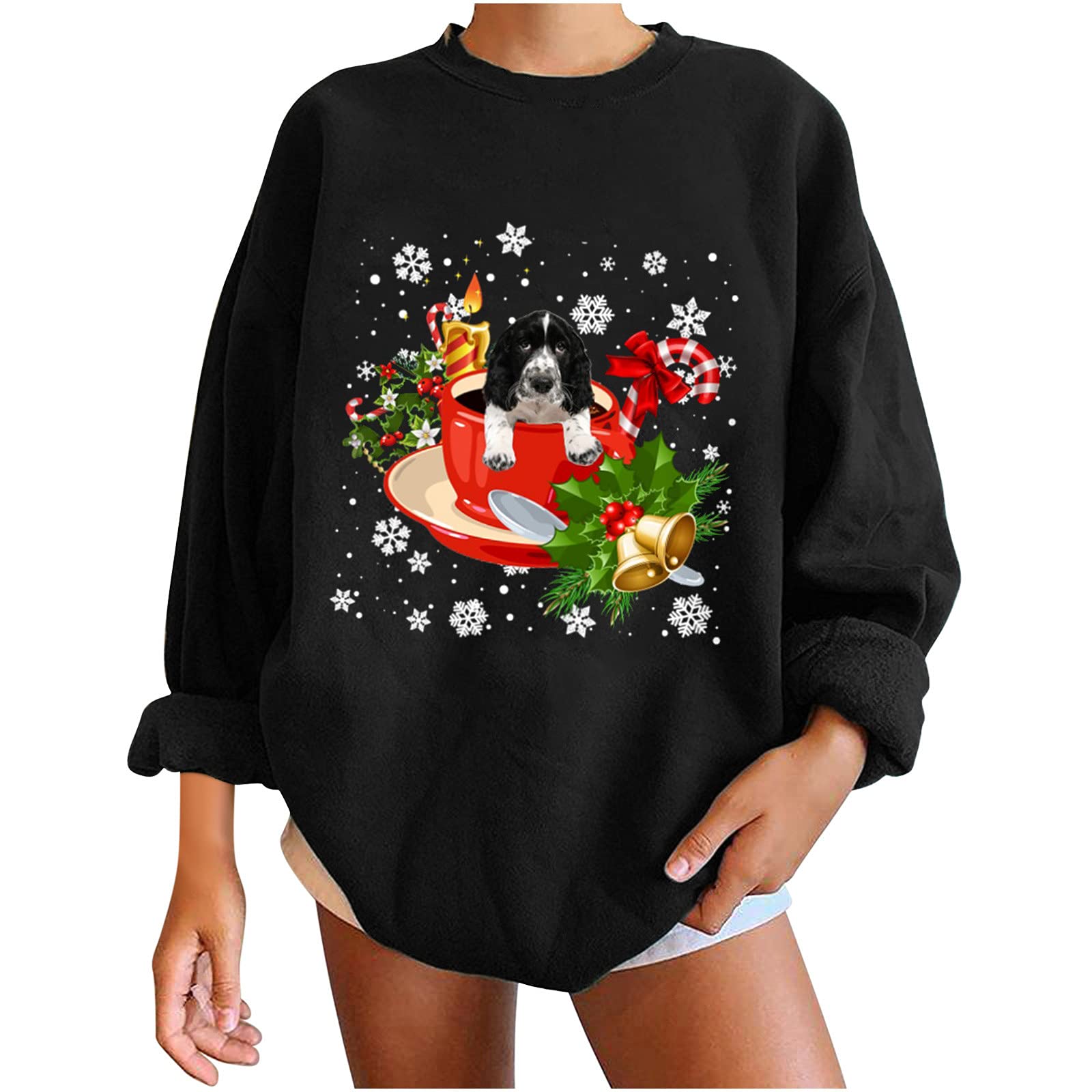Homlpope Women's Fall Winter Gym Sweatshirt - Loose Fit Graphic Hoodie for Workout, Sports & Christmas Holiday | Cozy Casual Wear for Women 2022 | Perfect for Gym, Running, Yoga & Festive Outfits